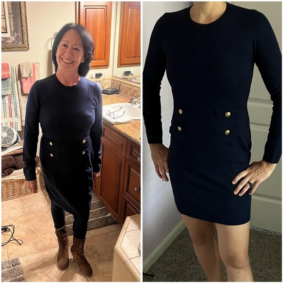 NWT Anrabess Green Long Sleeve Crew Cocktail Bodycon Sweater Mini Dress XL - Picture 6 of 11